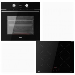 Teka HLB 8418 P BK + IBC 64110 SSM Φούρνος άνω Πάγκου 71lt με Επαγωγικές Εστίες Π59.5εκ. Μαύρος